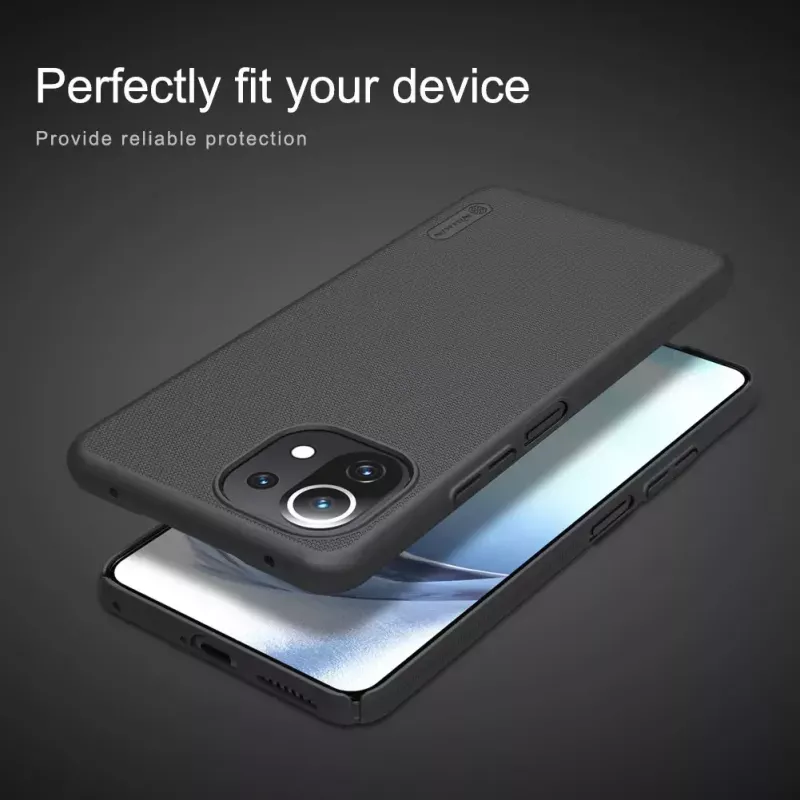 Apsauginis telefono dėklas Nillkin Xiaomi 11 Lite 4G/5G — juodas Super Frosted Shield