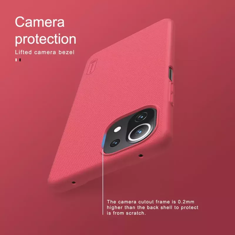 Apsauginis telefono dėklas Nillkin Xiaomi 11 Lite 4G/5G — juodas Super Frosted Shield