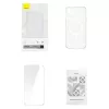 Phone case Baseus Magnetic Crystal Clear, skirtas iPhone 13, permatomas, su grūdinto stiklo ekrano apsauga