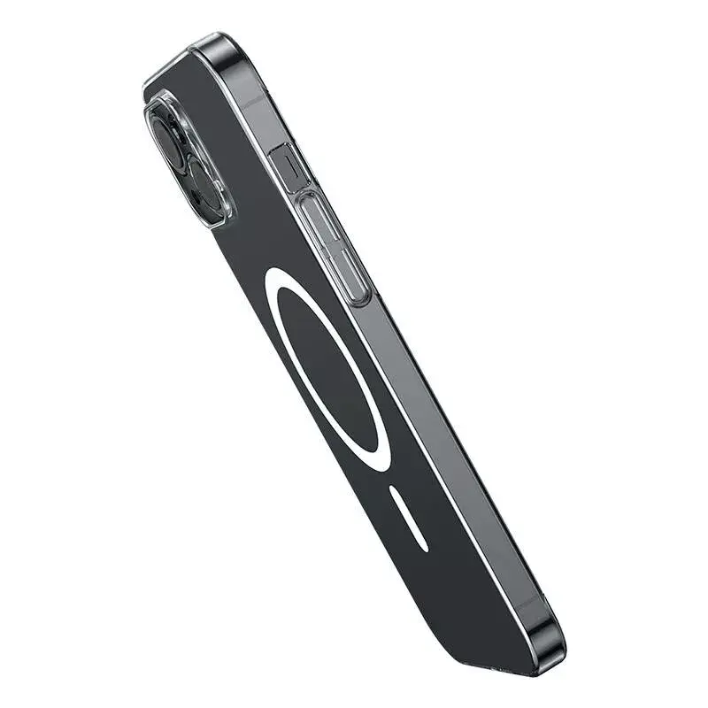 Phone case Baseus Magnetic Crystal Clear, skirtas iPhone 13, permatomas, su grūdinto stiklo ekrano apsauga
