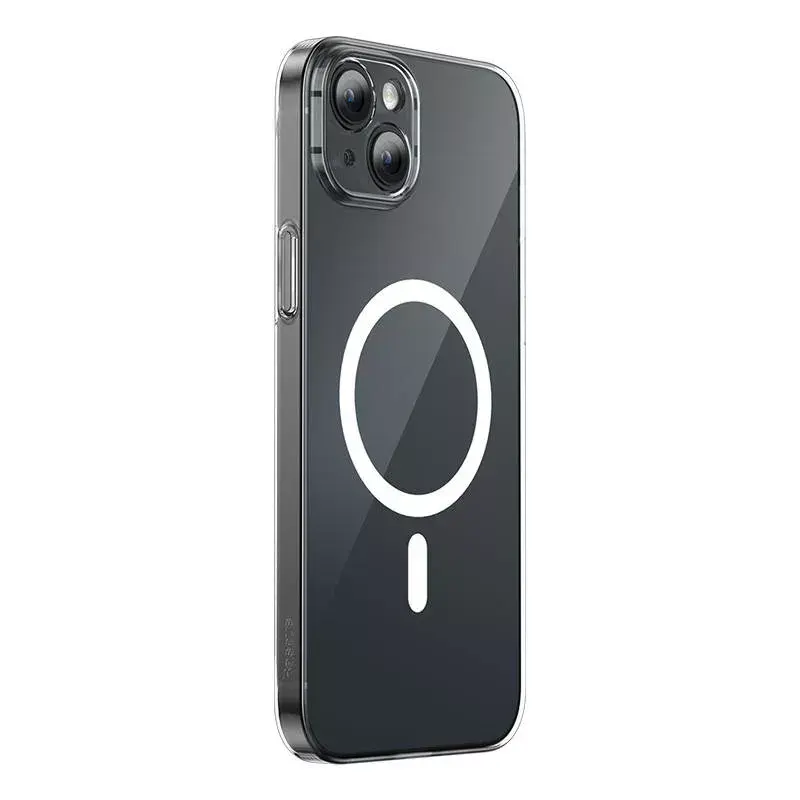 Phone case Baseus Magnetic Crystal Clear, skirtas iPhone 13, permatomas, su grūdinto stiklo ekrano apsauga