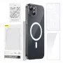 Phone case Baseus Magnetic Crystal Clear, skirtas iPhone 13, permatomas, su grūdinto stiklo ekrano apsauga
