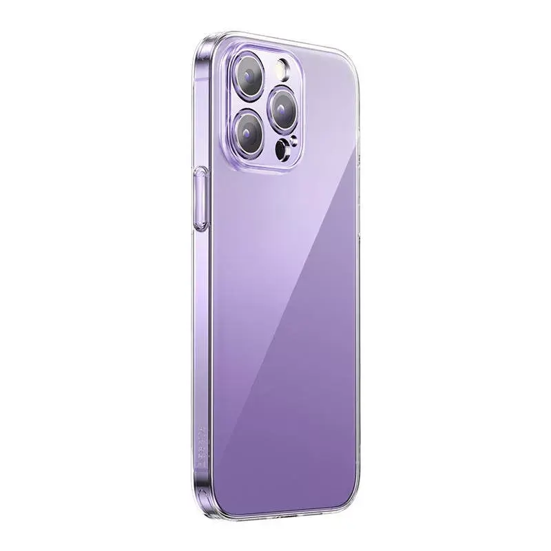 Skaidrus apsauginis dėklas Baseus iPhone 14 Pro Max su grūdinto stiklo nugarėle