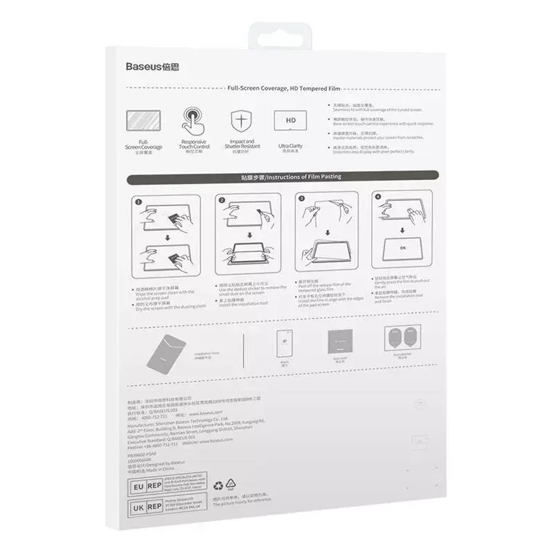 Grūdintas stiklo ekrano apsauga Baseus Crystal, skirta Huawei MatePad Pro 11, 0,3 mm storio