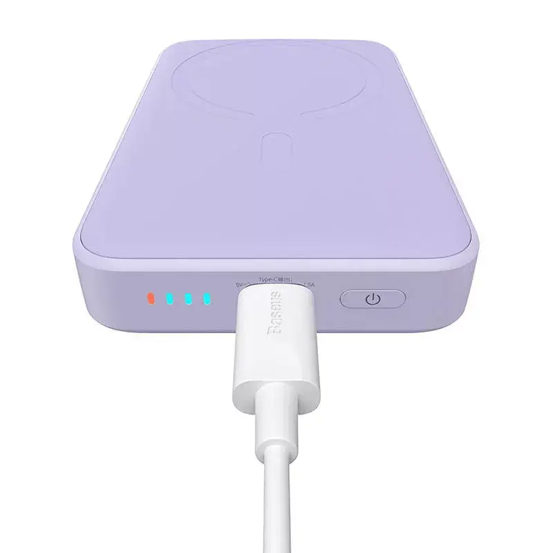 Powerbank Baseus Magnetic Mini 10000mAh, USB-C 20W MagSafe (purpurinė)
