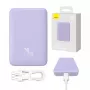 Powerbank Baseus Magnetic Mini 10000mAh, USB-C 20W MagSafe (purpurinė)