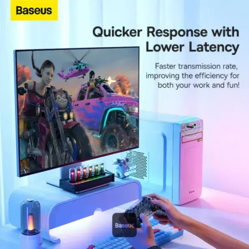 Baseus BA07 Mini Bluetooth adapteris kompiuteriui, USB 5.3 belaidis Bluetooth raktas - juodas