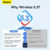 Baseus BA07 Mini Bluetooth adapteris kompiuteriui, USB 5.3 belaidis Bluetooth raktas - juodas
