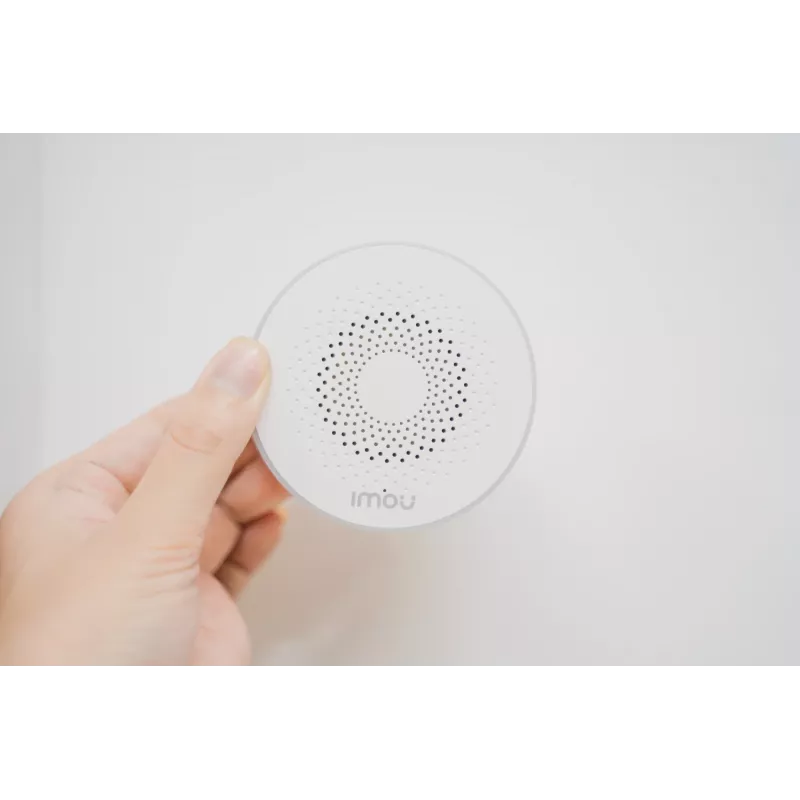 Belaidė vidaus sirena IMOU ZR1 — 200 m nuotolis, DC 12 V, 8 cm skersmuo, balta