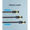 Ethernet komutacinis kabelis Vention Cat.8 S/FTP 1 m juodas RJ-45 auksuotas