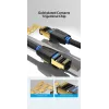 Ethernet komutacinis kabelis Vention Cat.8 S/FTP 1 m juodas RJ-45 auksuotas