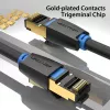 Ethernet komutacinis kabelis Vention Cat.8 S/FTP 1 m juodas RJ-45 auksuotas