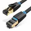 Ethernet komutacinis kabelis Vention Cat.8 S/FTP 1 m juodas RJ-45 auksuotas