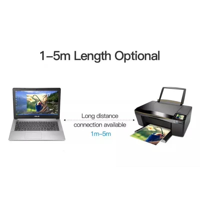 Vention USB2.0 A tipo kištukas į B tipo kištuką spausdinimo laidas 1 m juodas USB 2.0 0,48 Gbit/s
