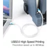 Vention USB2.0 A tipo kištukas į B tipo kištuką spausdinimo laidas 1 m juodas USB 2.0 0,48 Gbit/s