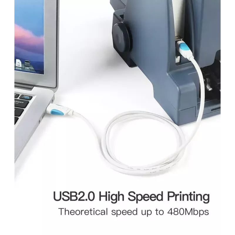 Vention USB2.0 A tipo kištukas į B tipo kištuką spausdinimo laidas 1 m juodas USB 2.0 0,48 Gbit/s