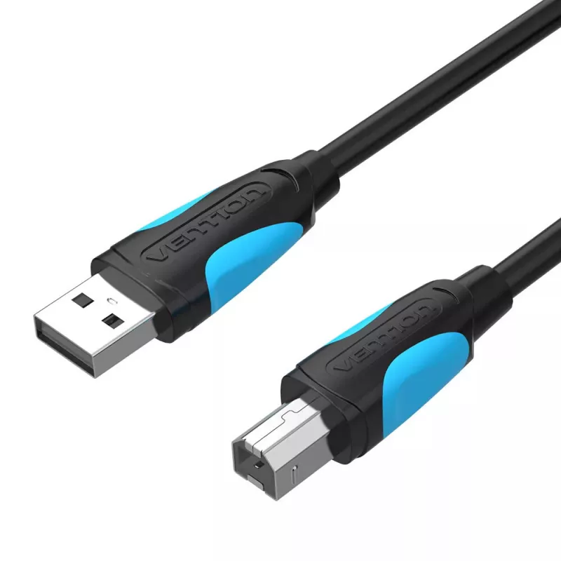 Vention USB2.0 A tipo kištukas į B tipo kištuką spausdinimo laidas 1 m juodas USB 2.0 0,48 Gbit/s