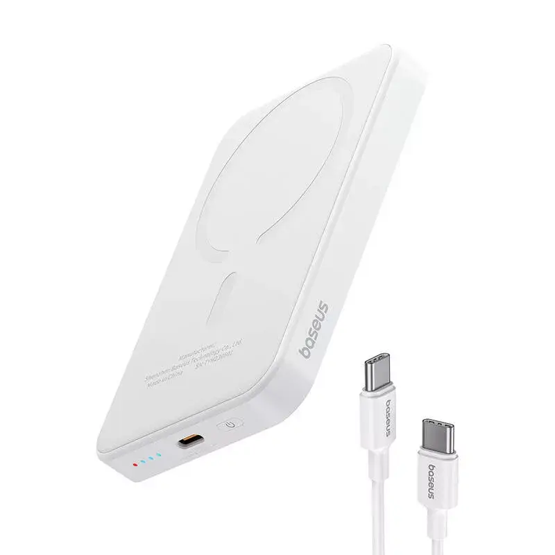 Magnetinė mini išorinė baterija Baseus 5000mAh 20W (balta)
