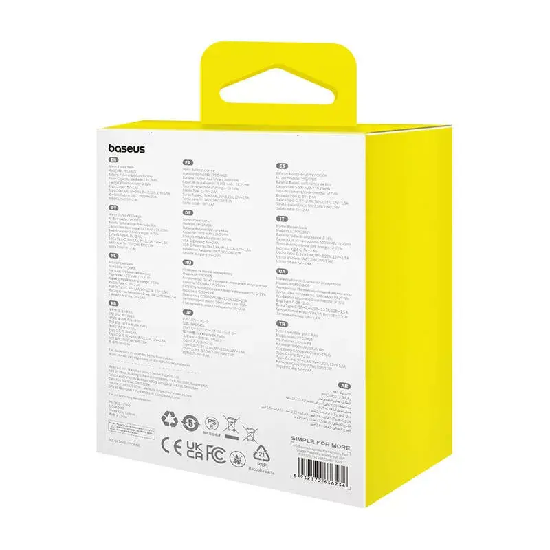 Magnetinė mini išorinė baterija Baseus 5000mAh 20W (balta)
