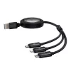 USB 3-in-1 laidas Baseus Free2Draw (USB-A į Micro USB + Lightning + USB-C), 100W, 1,1 m, juodas