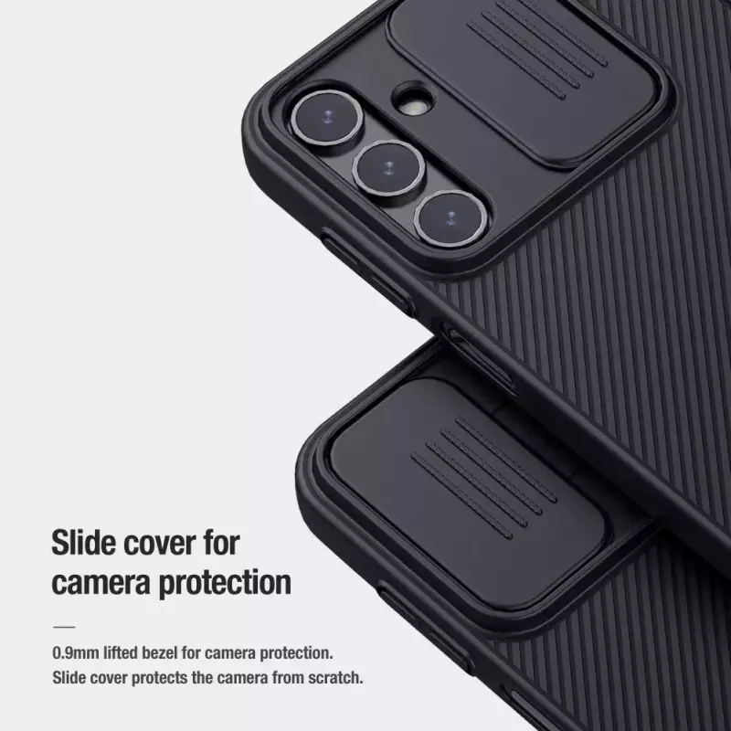 Apsauginis kietas dėklas Nillkin CamShield, skirtas Samsung Galaxy A15 5G – juodas