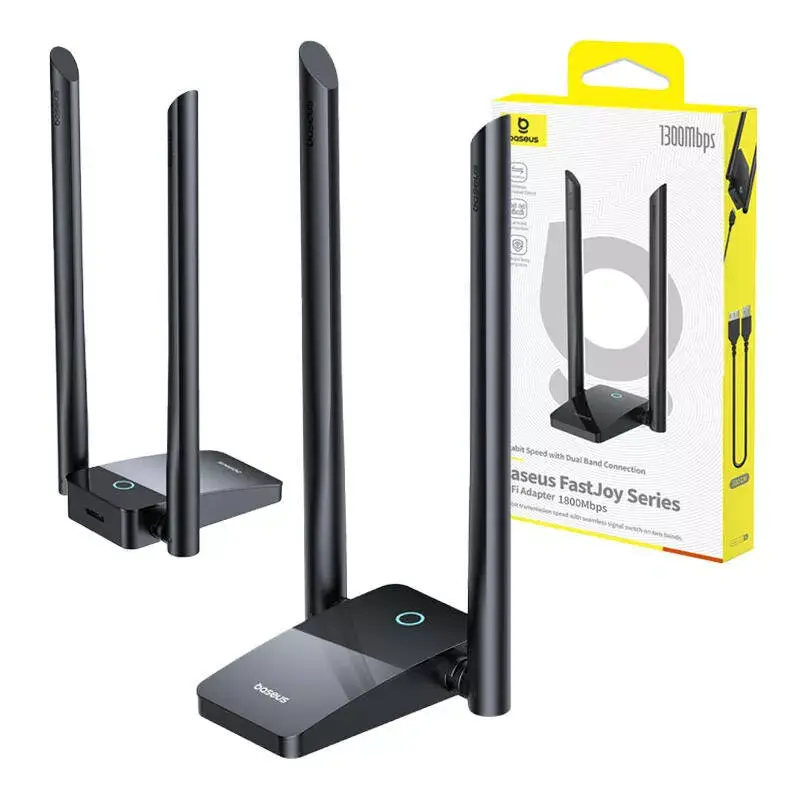 „WiFi“ adapteris „Baseus FastJoy 1800Mbps“ juodas – dviejų dažnių juostų USB tinklo adapteris