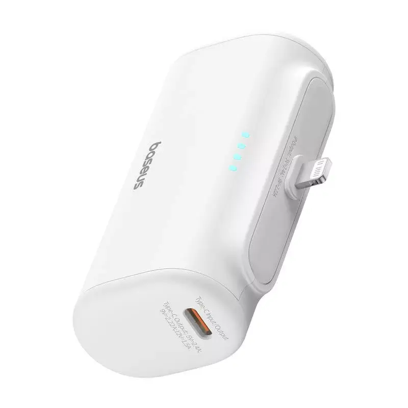Išorinė baterija OS-Baseus Compact IP 5000 mAh 20 W (balta)