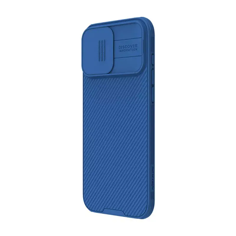 Apsauginis telefono dėklas Nillkin CamShield Pro skirtas iPhone 16 Plus, mėlynas, slankiojantis kameros dangtelis