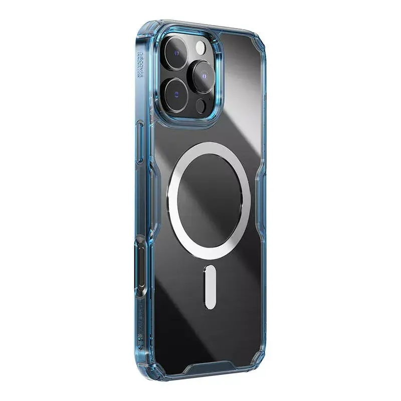 TPU dėklas Nillkin Nature iPhone 16 Plus – magnetinis, mėlynas, plonas apsauginis dangtelis