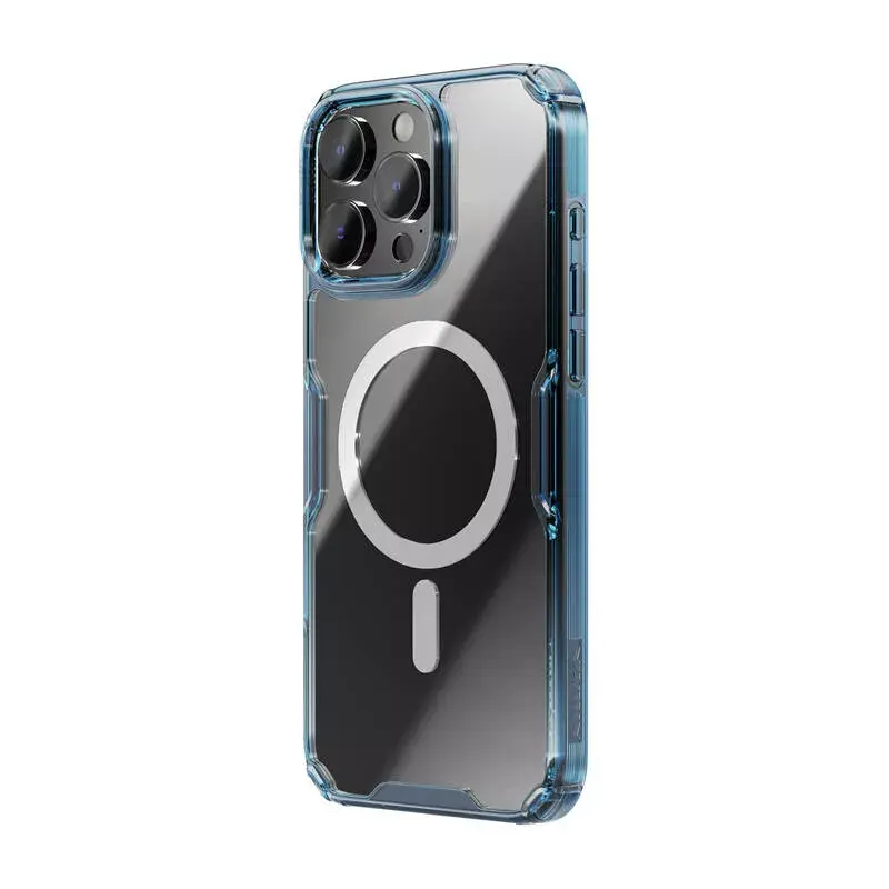 TPU dėklas Nillkin Nature iPhone 16 Plus – magnetinis, mėlynas, plonas apsauginis dangtelis