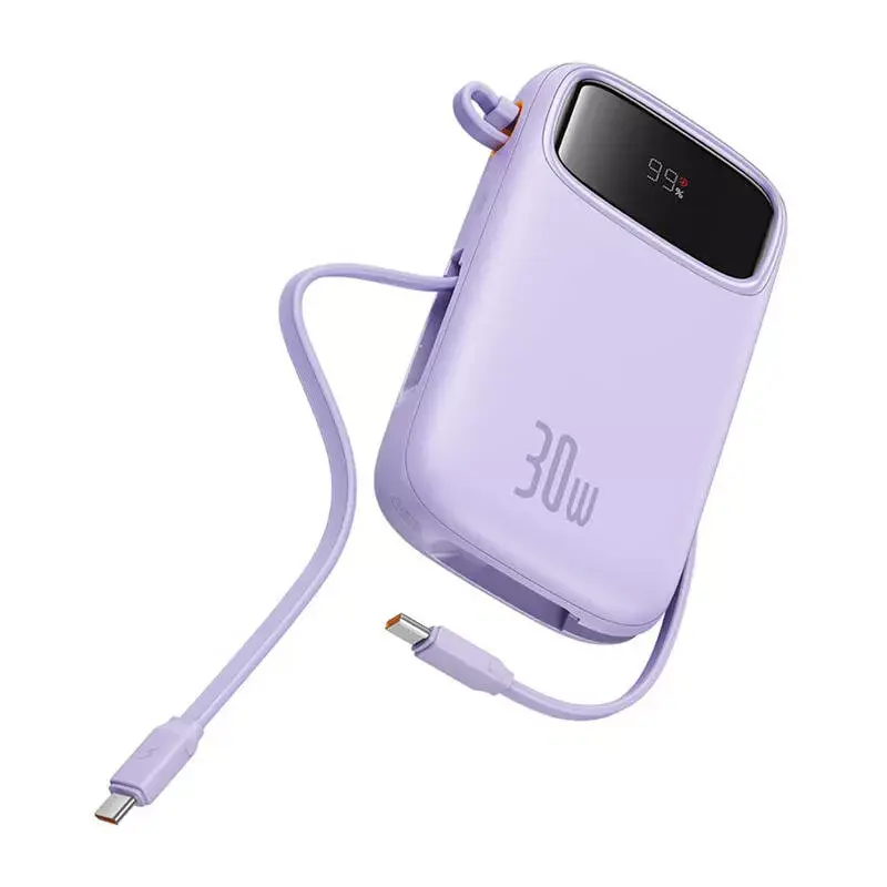 Nešiojamasis įkroviklis Baseus QPow 2 10000mAh 30W 2xUSB-C išorinė baterija (Purple)