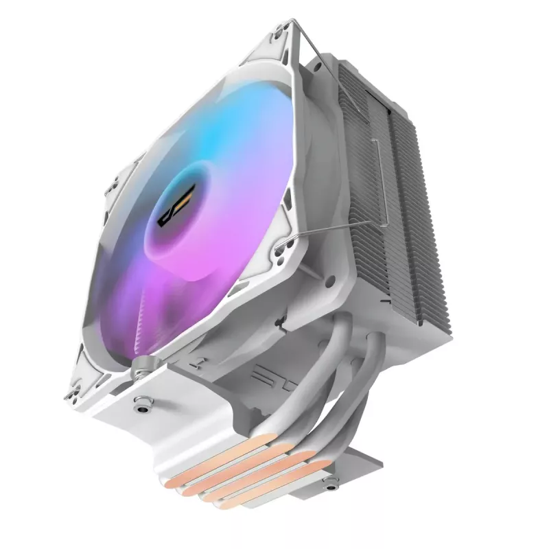 Darkflash Z4 Pro Mist White oro aušintuvas — 120 mm ventiliatorius, hidraulinis guolis, 200 W TDP, palaiko AM5/AM4/LGA1700/1200/115x