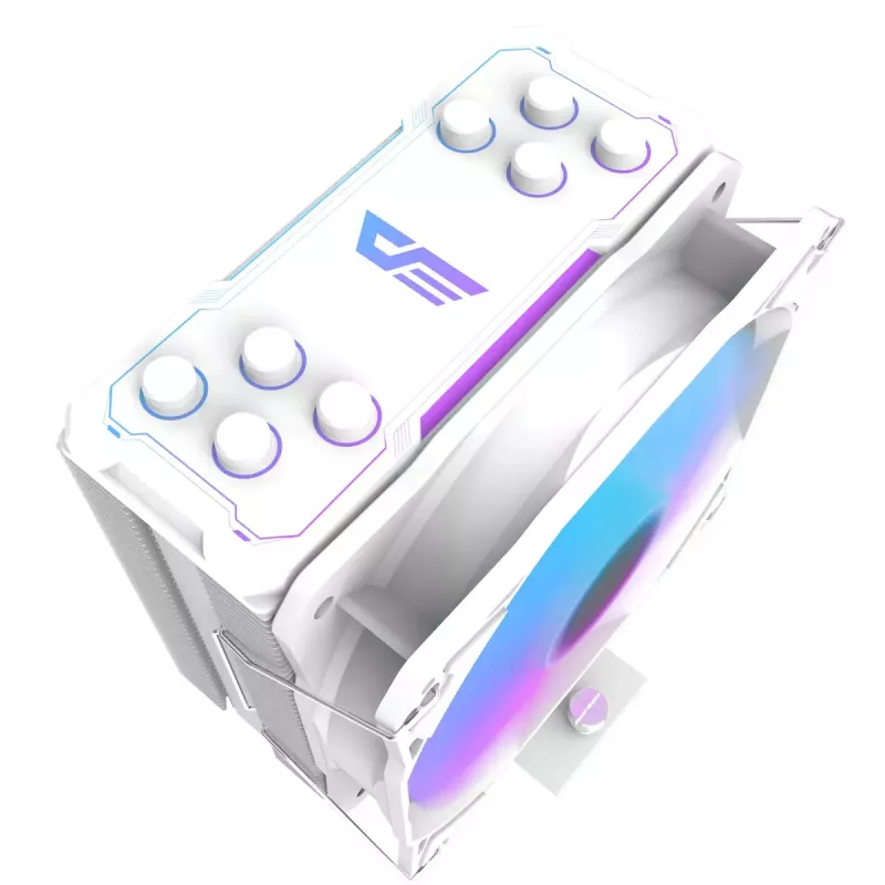 Darkflash Z4 Pro Mist White oro aušintuvas — 120 mm ventiliatorius, hidraulinis guolis, 200 W TDP, palaiko AM5/AM4/LGA1700/1200/115x