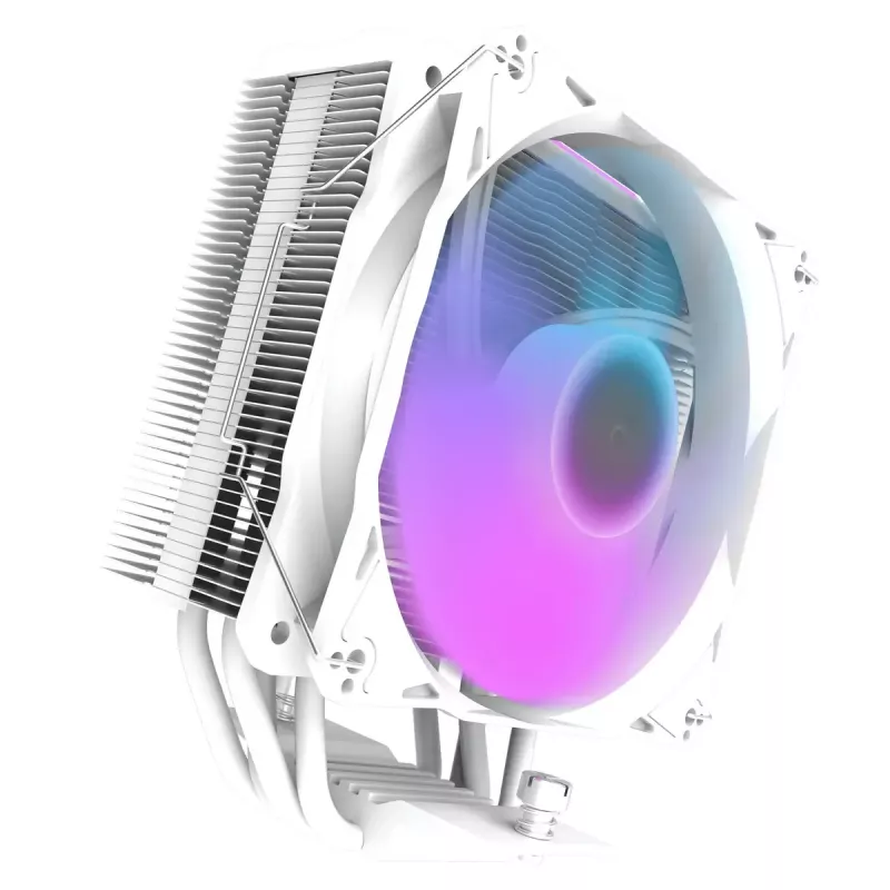 Darkflash Z4 Pro Mist White oro aušintuvas — 120 mm ventiliatorius, hidraulinis guolis, 200 W TDP, palaiko AM5/AM4/LGA1700/1200/115x