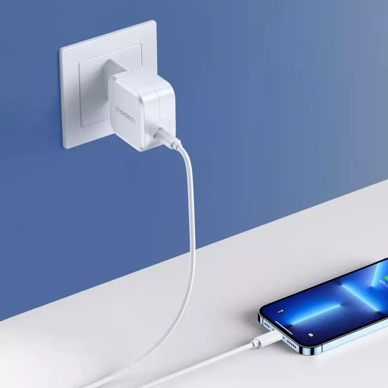 USB-C maitinimo įkroviklis CHOETECH PD8007 45W EU baltas – USB‑C PD 45W
