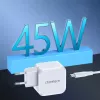 USB-C maitinimo įkroviklis CHOETECH PD8007 45W EU baltas – USB‑C PD 45W