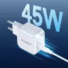 USB-C maitinimo įkroviklis CHOETECH PD8007 45W EU baltas – USB‑C PD 45W