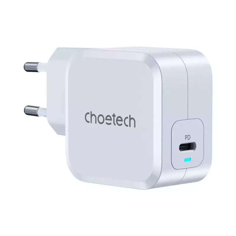 USB-C maitinimo įkroviklis CHOETECH PD8007 45W EU baltas – USB‑C PD 45W