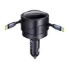Automobilinis įkroviklis Baseus Enjoyment Max 60W su integruotais USB-C laidais, 60 W išvestis