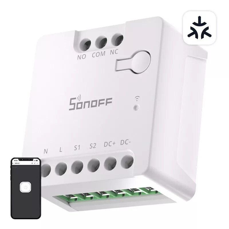 Išmanusis WiFi jungiklis Sonoff MINI-D AC/DC 12–48V sausasis kontaktas