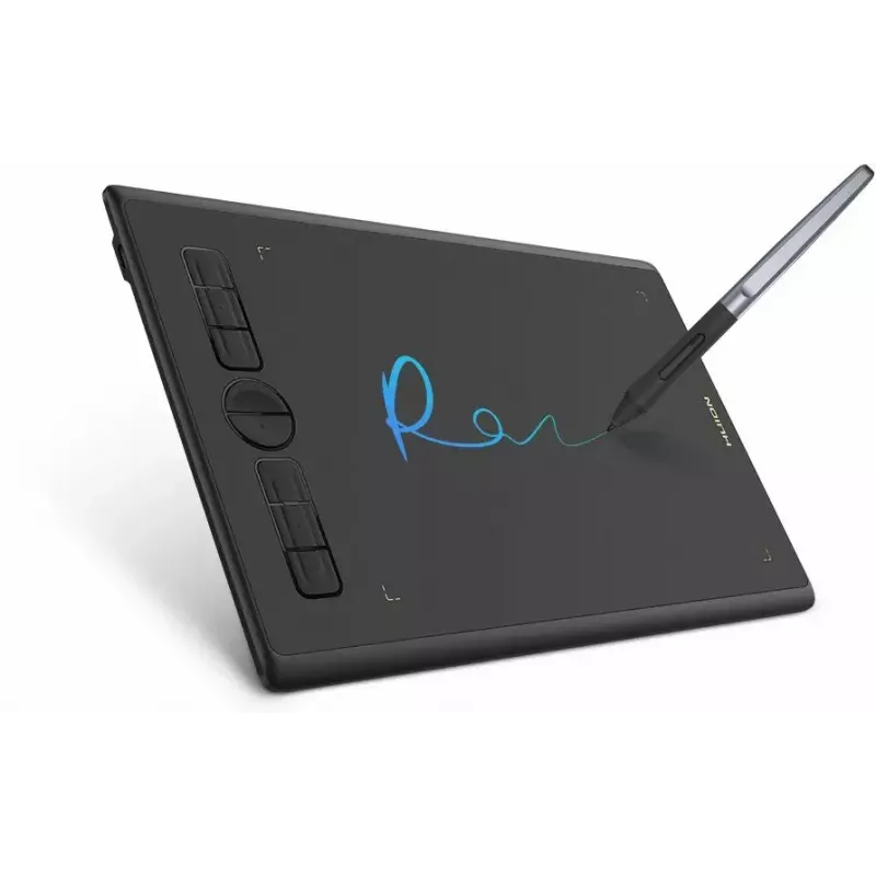 Grafikos planšetė HUION Inspiroy H580X — aktyvi sritis 8,5×5,3 colio, 5080 LPI, 8192 slėgio lygių, 8 programuojami klavišai, USB-C