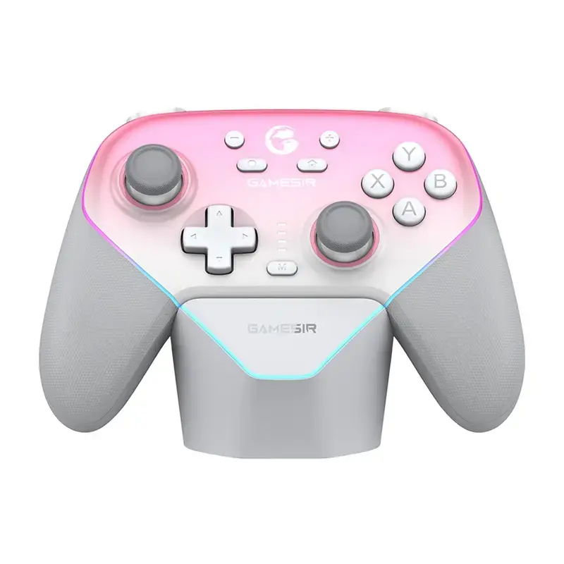Belaidis valdiklis GameSir SuperNova T4n Pro rožinis — Bluetooth, ergonomiškas delninis dizainas