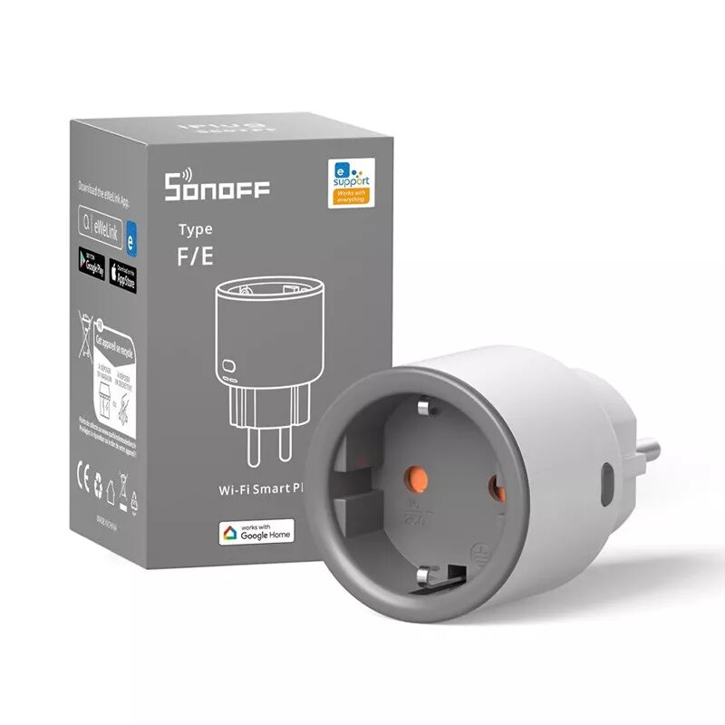 Išmanusis kištukas Sonoff S60 16A su Wi‑Fi, nuotoliniu valdymu ir energijos stebėjimu