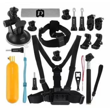 Priedų rinkinys Puluz PKT18 veiksmo kameroms — 20 dalių rinkinys, suderinamas su Osmo Action 5, Pro, Insta360 Ace Pro 2