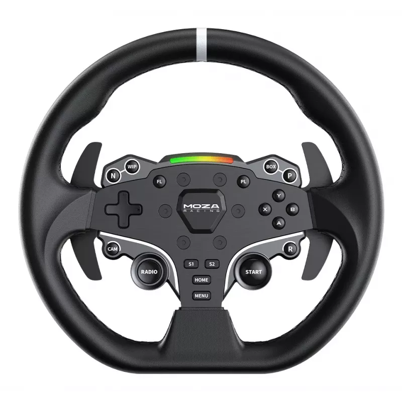 Moza Racing R5 Bundle, Vairas + pedalai, Asmeniniam kompiuteriui, Laidinis, Juoda, Aliuminis, Oda, Plienas, Aliuminis, Oda