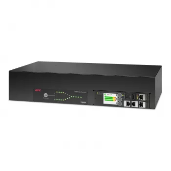 APC NetShelter Rack automatinis perjungimo jungiklis, 2U, 32A, 230V, 2 IEC 309 įvadai, 16 C13, 2 C19 išvadai, 50/60 Hz