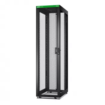 APC Easy Rack, 48U, juodas, su stogu, ratukais, kojelėmis, 4 laikikliais ir dugnu, be šoninių plokščių, 2258A x 600P x 1000G mm