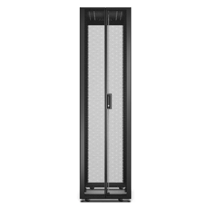 APC Easy Rack, 48U, juodas, su stogu, ratukais, kojelėmis, 4 laikikliais ir dugnu, be šoninių plokščių, 2258A x 600P x 1000G mm