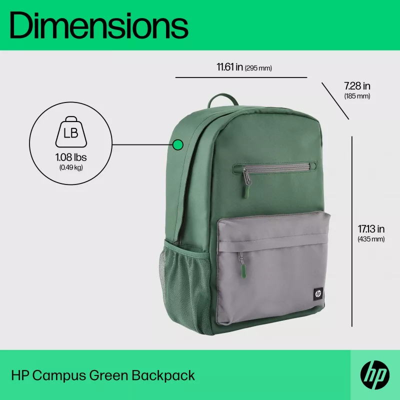Laisvalaikio kuprinė HP Campus Green Backpack žalia pilka poliesteris