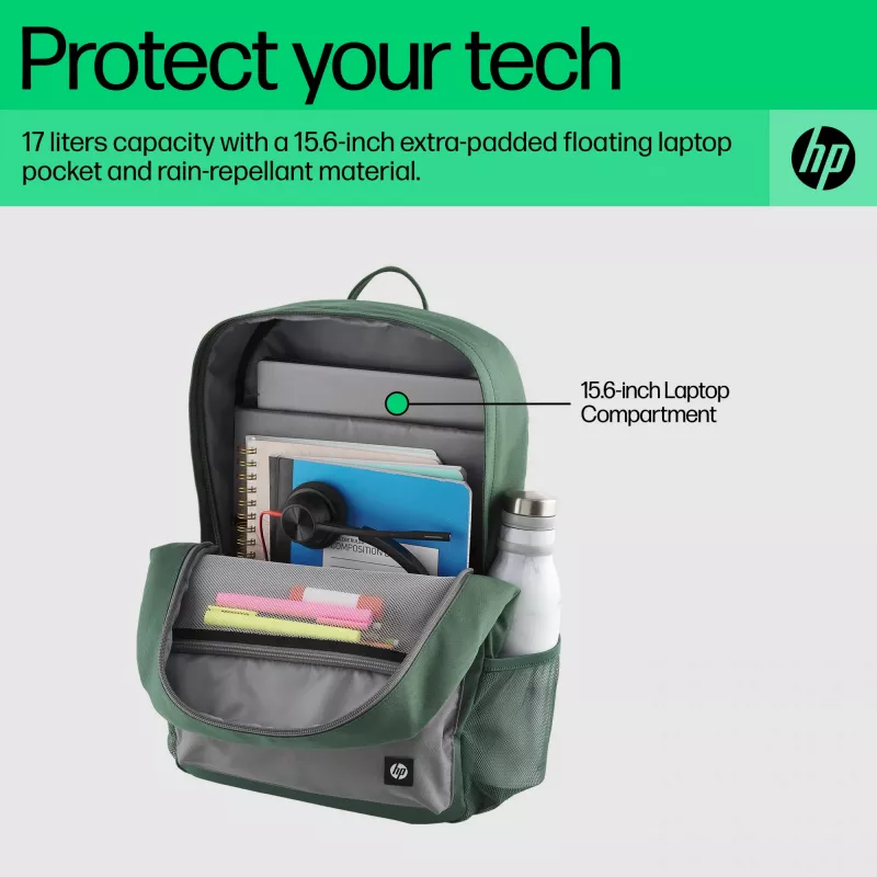 Laisvalaikio kuprinė HP Campus Green Backpack žalia pilka poliesteris